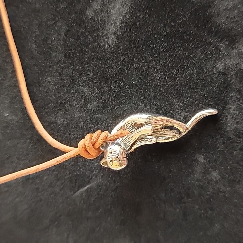 Hanging Cat leather Rope  tie adjustable